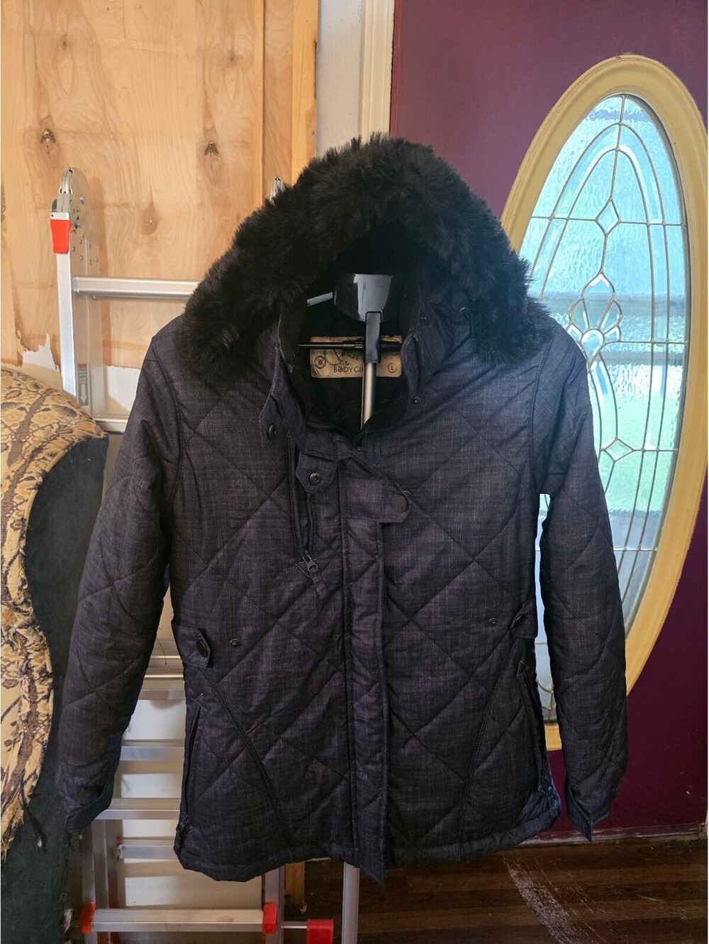 Body Glove Quilted Jacket with Faux Fur Collar